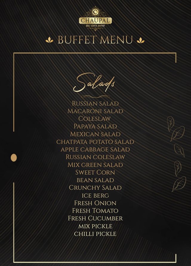 Chaupal Restaurant Seaview Karachi menu