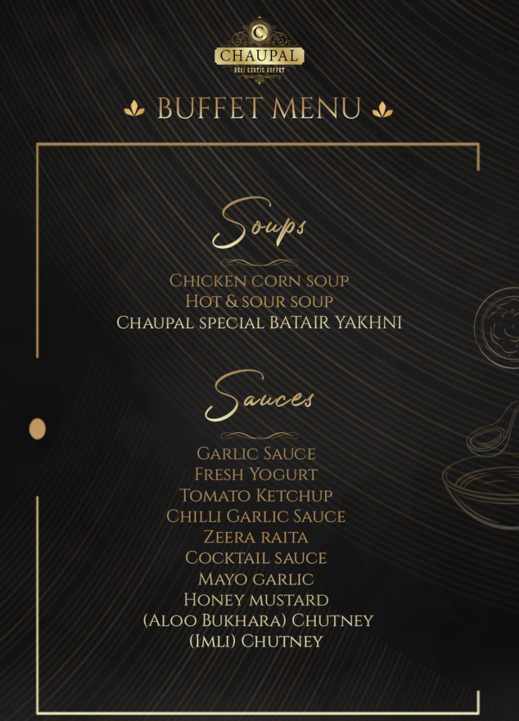 Buffet menu